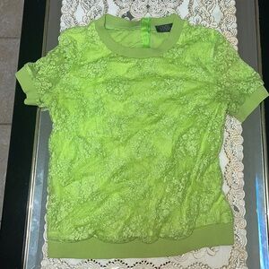Love Republic lime green lace short-sleeved top